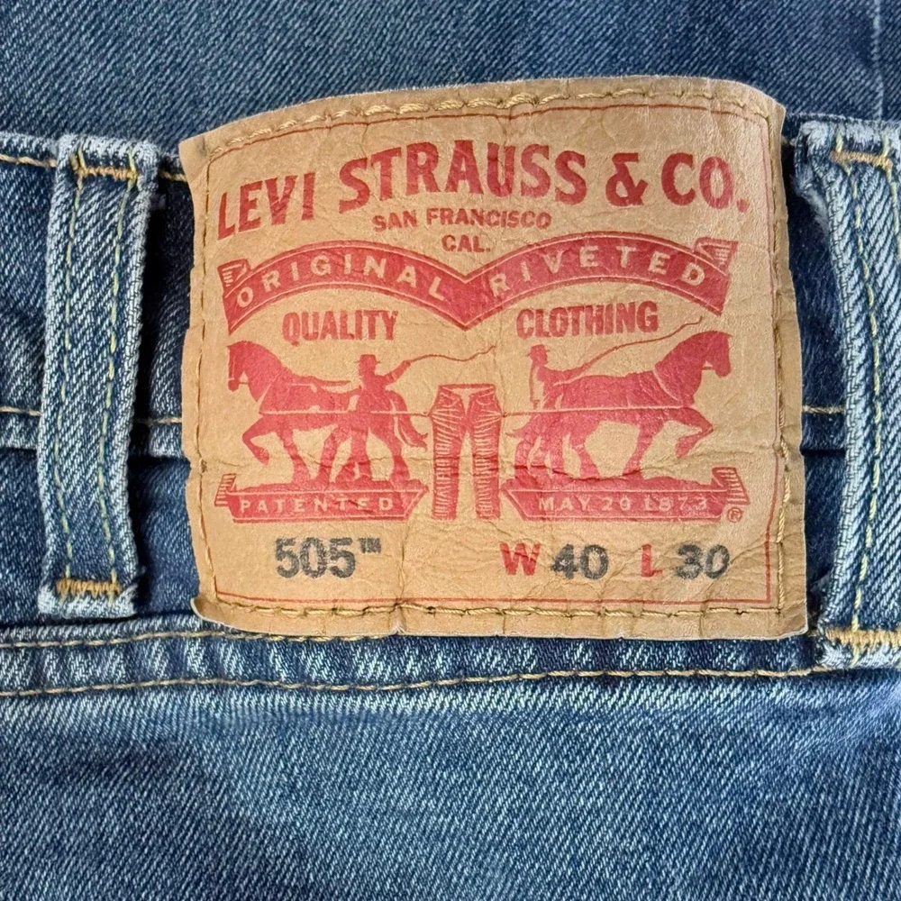 Levis 505 Regular Fit Straight Leg Mens Blue Denim Jeans‎ W40 L30 00505-2146